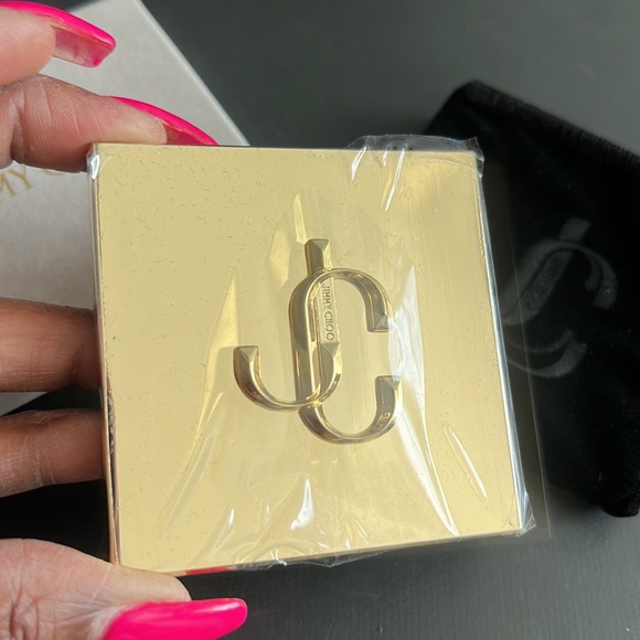 🌸 JIMMY CHOO Gold Logo Double Compact Mirror BNIB - Picture 4 of 9